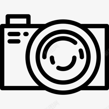 摄影相机探险和旅行线性图标图标