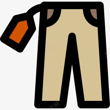 裤子电子商务套装2线性颜色图标图标