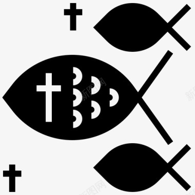 鱼基督教十字架图标图标