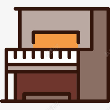 钢琴狂野西部2线性颜色图标图标