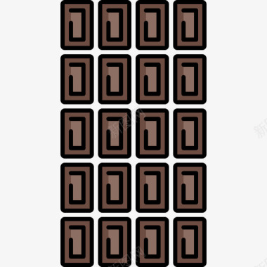 巧克力食品和饮料12颜色128px图标图标