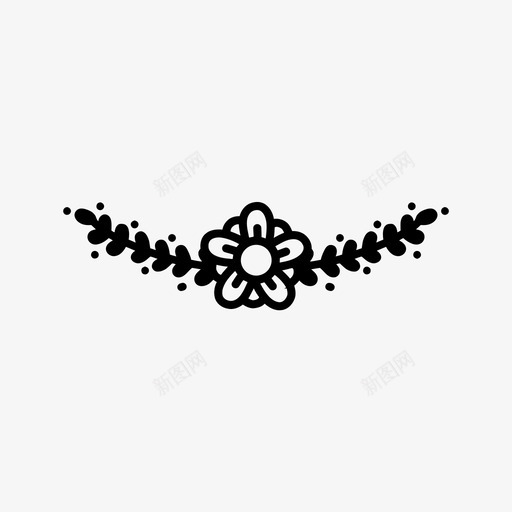 花月桂花花园图标svg_新图网 https://ixintu.com 叶子 手绘花月桂 桂花黑白 自然 花 花园 花月桂