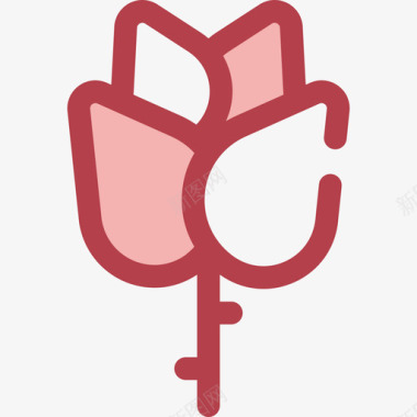 玫瑰生态与自然7红色图标图标