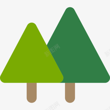 松树生态5平坦图标图标