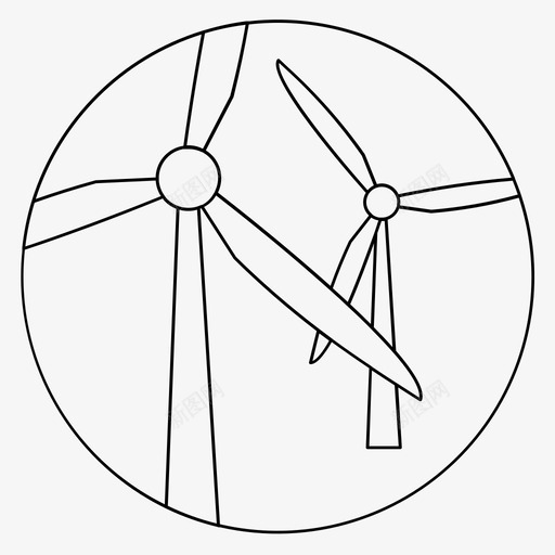 风力涡轮机空气环保图标svg_新图网 https://ixintu.com 环保 空气 能源 自然 风力涡轮机