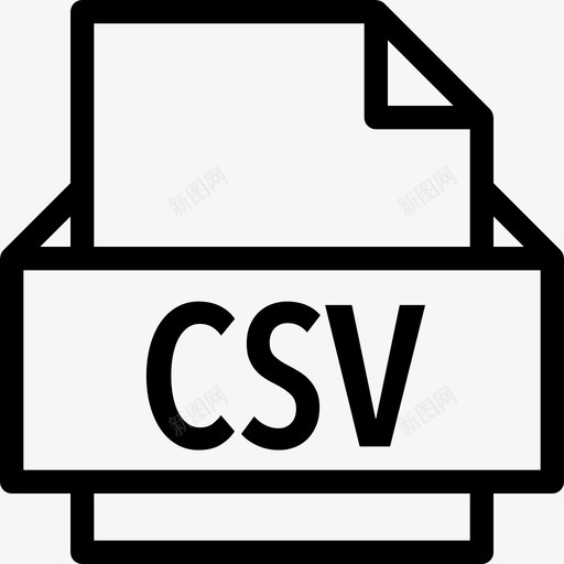 Csv文件格式线性图标svg_新图网 https://ixintu.com Csv 文件格式 线性