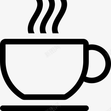 咖啡杯购物线图标轮廓图标