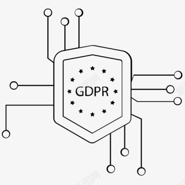 gdpr数据保护通用数据保护法规图标图标