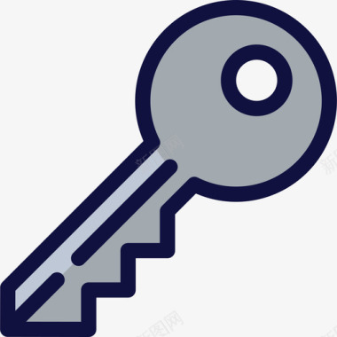 门钥匙商务15线颜色图标图标