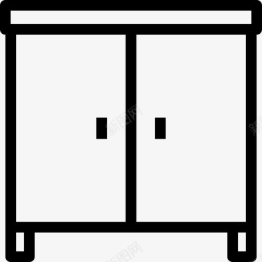抽屉柜家具和家居用品线性图标图标