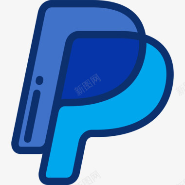 Paypal社交媒体7线性颜色图标图标