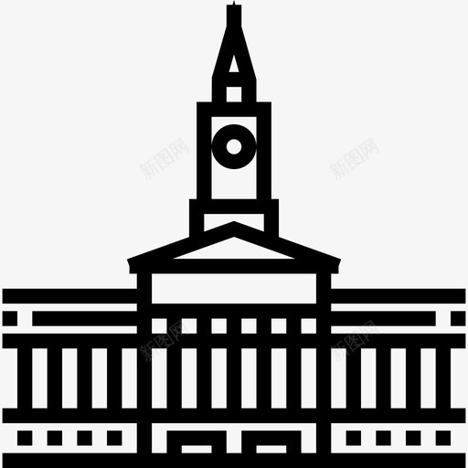 布里斯班市政厅地标直线图标svg_新图网 https://ixintu.com 地标 布里斯班市政厅 直线