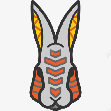 野兔动物直系颜色民族动物图标图标