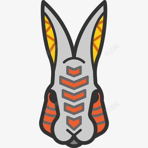 野兔动物直系颜色民族动物图标svg_新图网 https://ixintu.com 动物 直系颜色民族动物 野兔