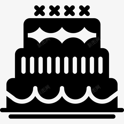 蛋糕美食收藏填充图标svg_新图网 https://ixintu.com 填充 美食收藏 蛋糕
