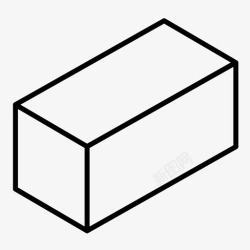 三维长方体长方体三维块体图标高清图片