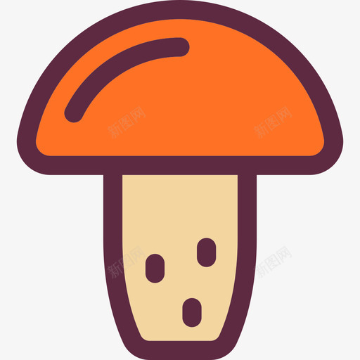 蘑菇秋季元素2线性颜色图标svg_新图网 https://ixintu.com 秋季元素2 线性颜色 蘑菇