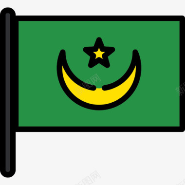 毛里塔尼亚国旗收藏2号桅杆图标图标
