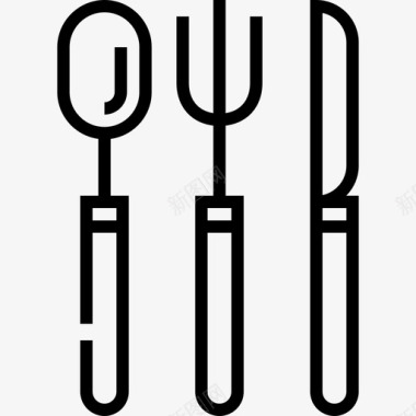 餐具厨房7线性图标图标
