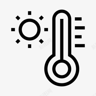 太阳温度气候温度计图标图标