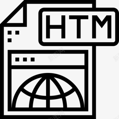 Htm文件类型3线性图标图标