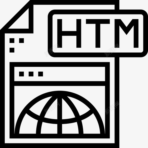 Htm文件类型3线性图标svg_新图网 https://ixintu.com Htm 文件类型3 线性