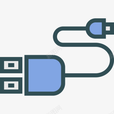 Usb技术线性颜色图标图标