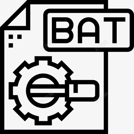 Bat文件类型3线性图标svg_新图网 https://ixintu.com Bat 文件类型3 线性