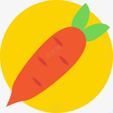 胡萝卜食物9扁平图标图标