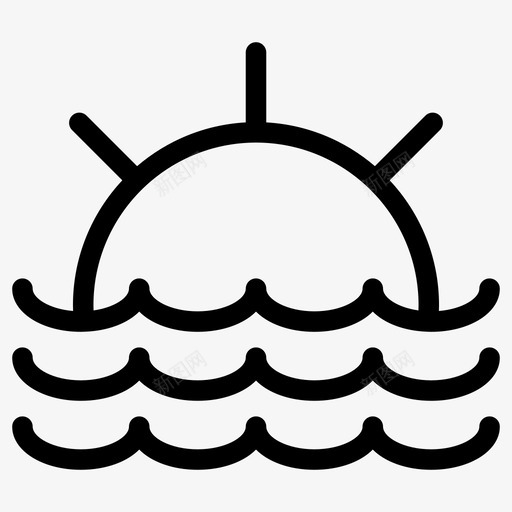 日落大海海上图标svg_新图网 https://ixintu.com 大海 日落 海上