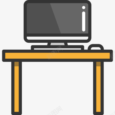 桌面家具线颜色图标图标