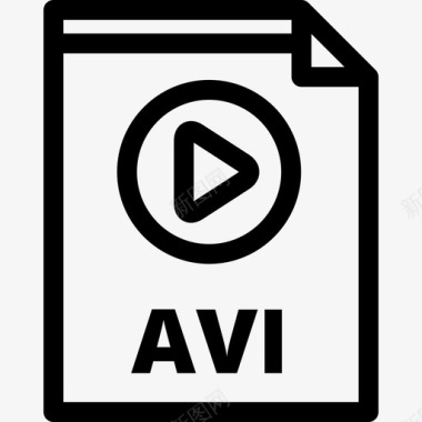 Avi文件类型3线性图标图标