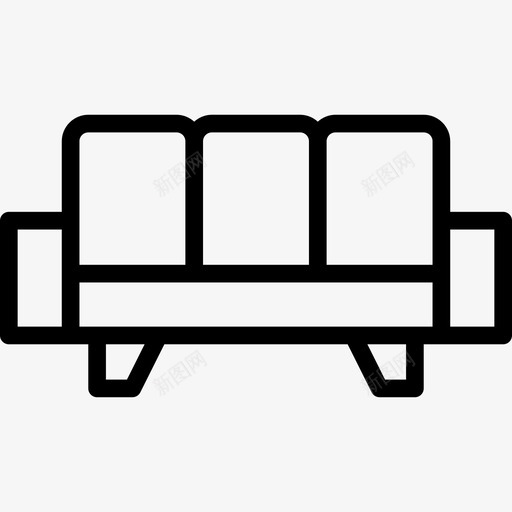 沙发家用和家具元件线性图标svg_新图网 https://ixintu.com 家用和家具元件 沙发 线性