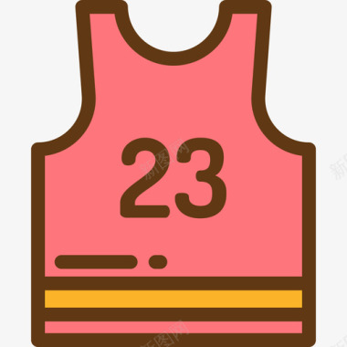 篮球运动衫健身房健身线性颜色图标图标