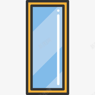 镜子家具线性颜色图标图标