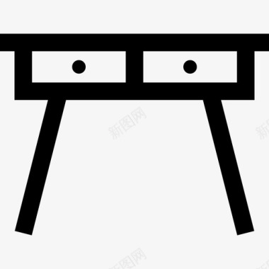 办公桌家具14直线型图标图标