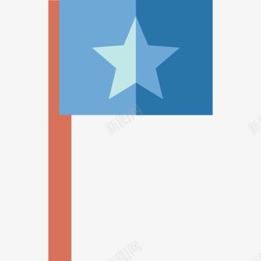 旗子美式足球2扁平图标图标