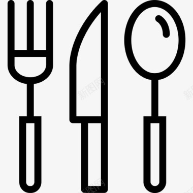 餐具厨房用具直纹餐具图标图标