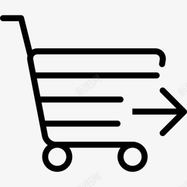 购物车电子商务6线性图标图标