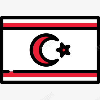 北塞浦路斯旗帜收藏矩形图标图标