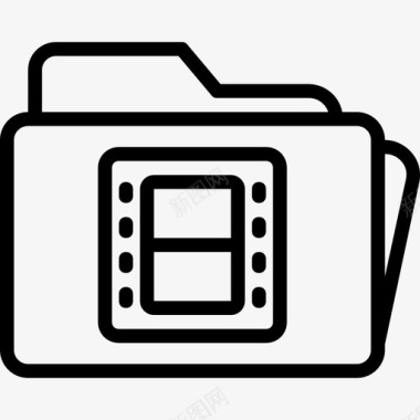 文件夹摄影视频2线性图标图标