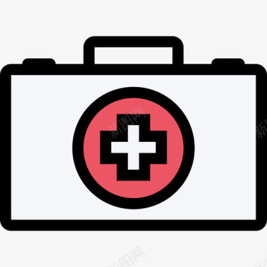 急救箱医疗和牙科彩色图标图标