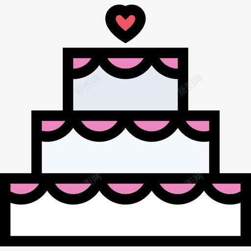 结婚蛋糕爱情5彩色图标svg_新图网 https://ixintu.com 彩色 爱情5 结婚蛋糕