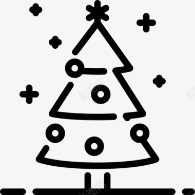 圣诞树圣诞4直线型图标图标