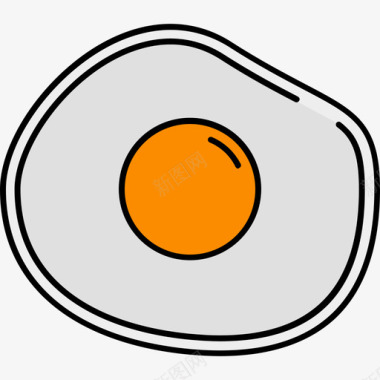 煎蛋食物和饮料12颜色128px图标图标