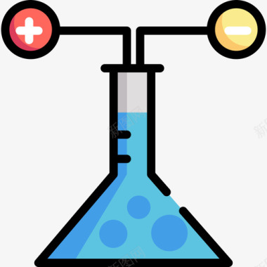 烧瓶化学7线性颜色图标图标