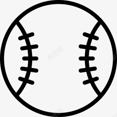 棒球运动系列直线型图标图标