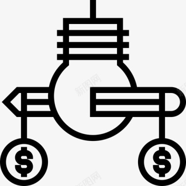 利润数字营销3线性图标图标