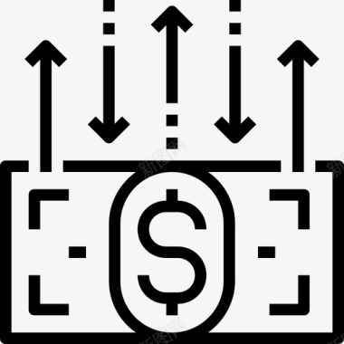 货币银行和金融直系图标图标