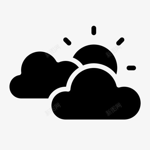 部分多云大部分为天空天气晴朗图标svg_新图网 https://ixintu.com 大部分为天空 天气晴朗 部分多云